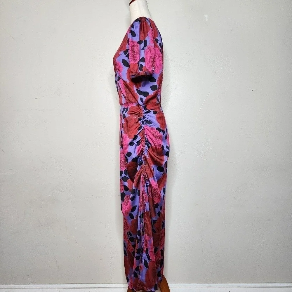 NWT PAIGE Manuela Floral Midi Faux Wrap Dress Size Small - Picture 8 of 15